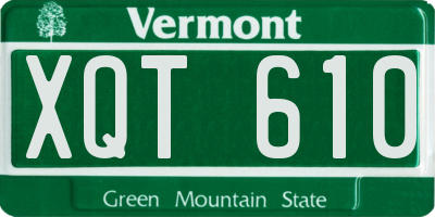 VT license plate XQT610
