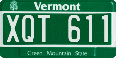 VT license plate XQT611