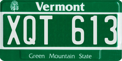 VT license plate XQT613