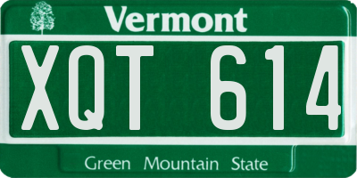 VT license plate XQT614