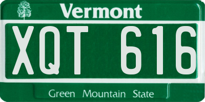 VT license plate XQT616