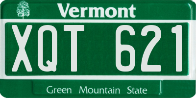 VT license plate XQT621