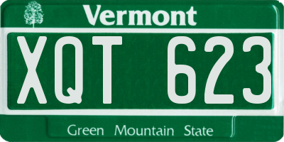 VT license plate XQT623