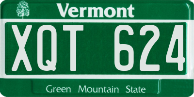VT license plate XQT624