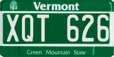 VT license plate XQT626