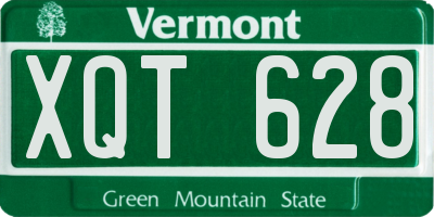VT license plate XQT628