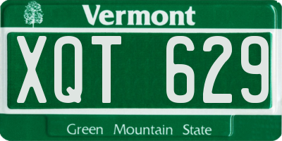 VT license plate XQT629