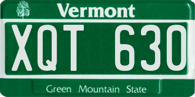 VT license plate XQT630