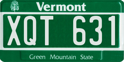VT license plate XQT631