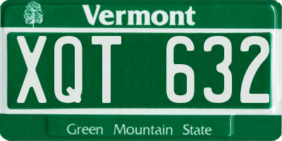 VT license plate XQT632