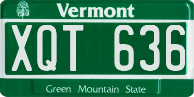VT license plate XQT636