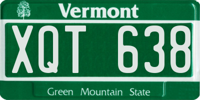 VT license plate XQT638