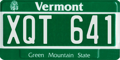 VT license plate XQT641