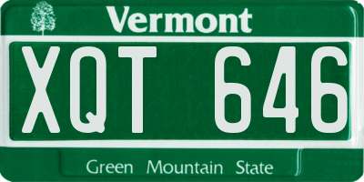 VT license plate XQT646