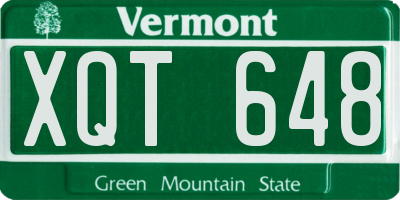 VT license plate XQT648