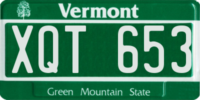 VT license plate XQT653