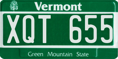 VT license plate XQT655