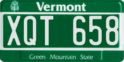 VT license plate XQT658