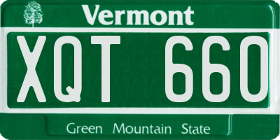 VT license plate XQT660