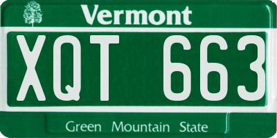 VT license plate XQT663