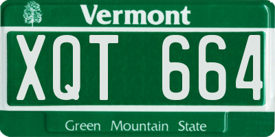 VT license plate XQT664