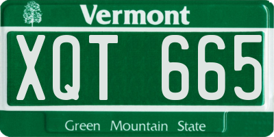VT license plate XQT665