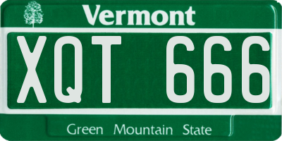 VT license plate XQT666