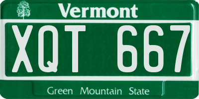 VT license plate XQT667