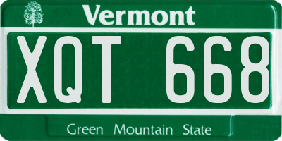 VT license plate XQT668