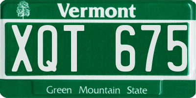 VT license plate XQT675