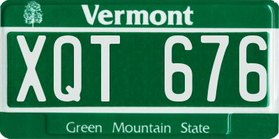 VT license plate XQT676