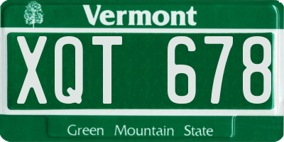 VT license plate XQT678