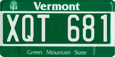 VT license plate XQT681