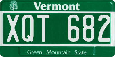 VT license plate XQT682