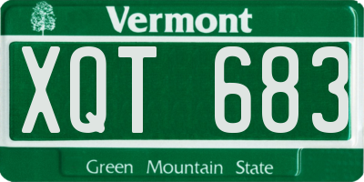 VT license plate XQT683