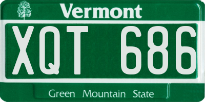 VT license plate XQT686