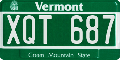 VT license plate XQT687
