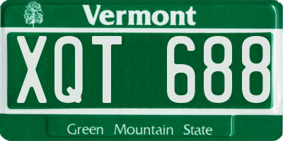 VT license plate XQT688