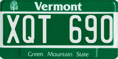 VT license plate XQT690