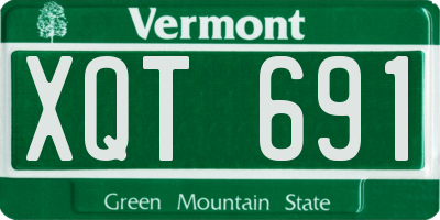 VT license plate XQT691