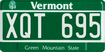 VT license plate XQT695