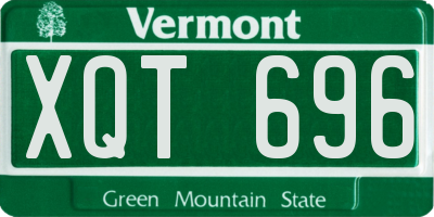 VT license plate XQT696