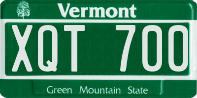 VT license plate XQT700