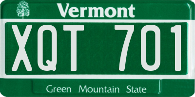 VT license plate XQT701