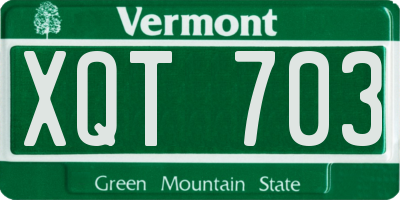 VT license plate XQT703