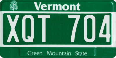 VT license plate XQT704