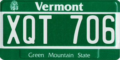 VT license plate XQT706