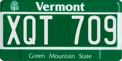 VT license plate XQT709