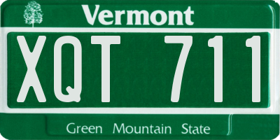 VT license plate XQT711
