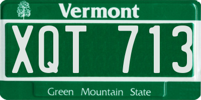 VT license plate XQT713